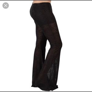 Mesh bell bottom pants